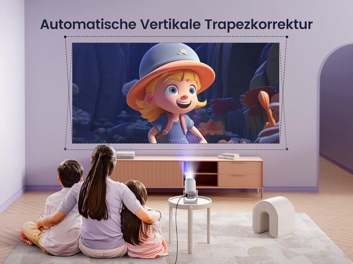【Automatische Trapezkorrektur】Mini Beamer 1080P Full HD 12000L WiFi Bluetooth 270° drehbar, WiMiUS K