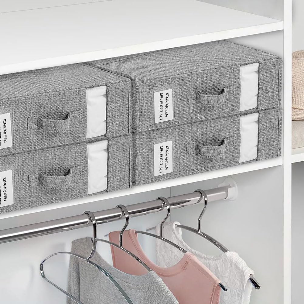6 Stück Aufbewahrung Bettwäsche Organizer, Faltbarer Aufbewahrungstasche für Bettlaken Kann in Kleid