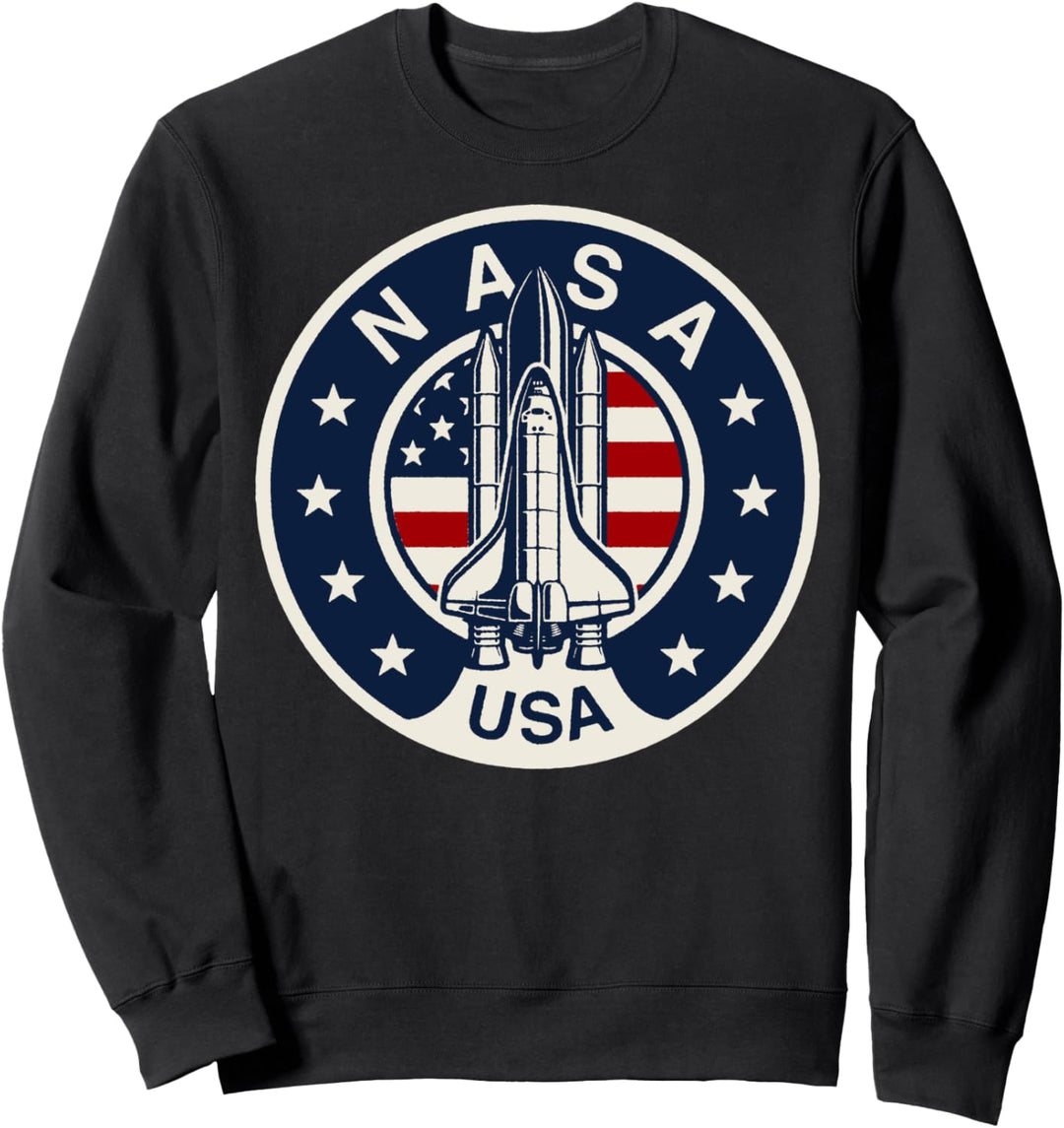 NASA USA Shuttle Rocket American Flag Logo Sweatshirt