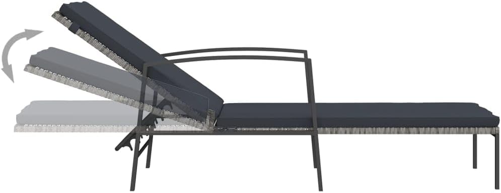 vidaXL Sonnenliege mit Auflage Gartenliege Relaxliege Liegestuhl Strandliege Gartenmöbel Liege Sauna