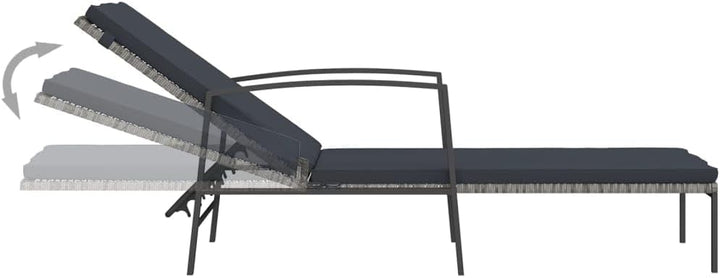 vidaXL Sonnenliege mit Auflage Gartenliege Relaxliege Liegestuhl Strandliege Gartenmöbel Liege Sauna