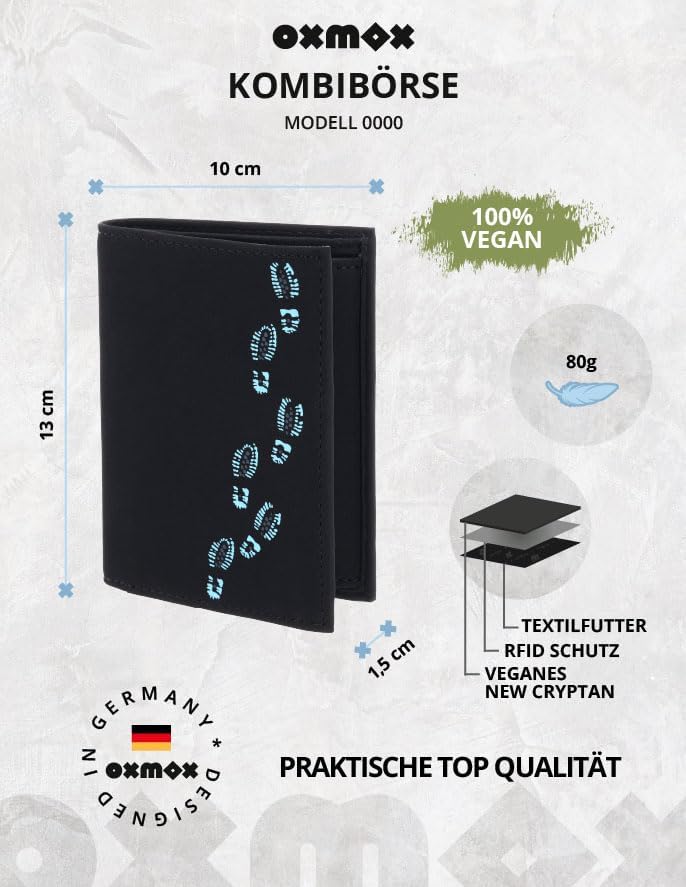 oxmox Geldbörse RFID 9,5 cm