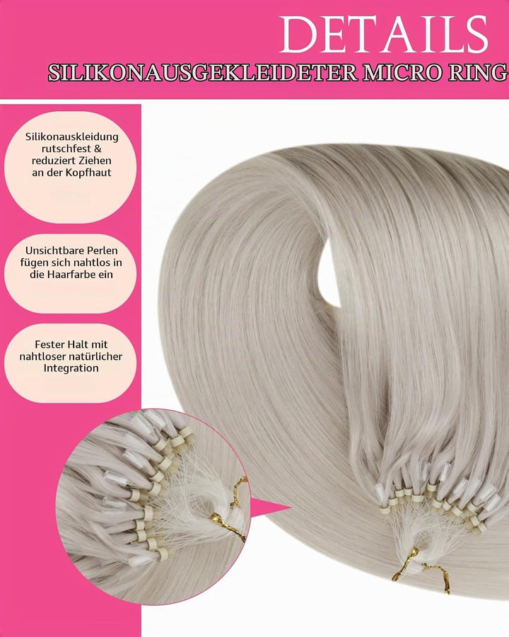 Hetto Microring Echthaar Extensions Blond Microing Echthaar Extensions Micro Ring Remy Extensions Mi