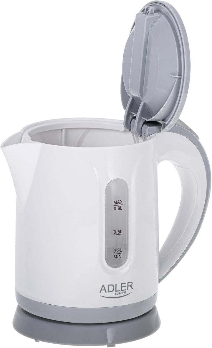 ADLER-Kunststoffkessel 1,0 l, Kontrollleuchte, Trockengehschutz, weiss 1 Liter Weiss, 1 Liter Weiss