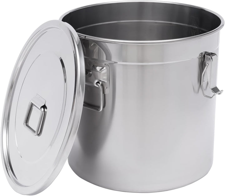 DCSYOG Edelstahl Getreidebehälter Luftdichter 33L, Eimer mit Deckel Kanister Lebensmittel Küche Edel