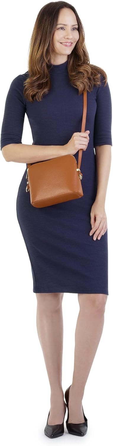 Cluty Umhängetasche Echt Leder Damen | Made in Italy, Smartphonefach, Handtasche aus Leder, Crossbod