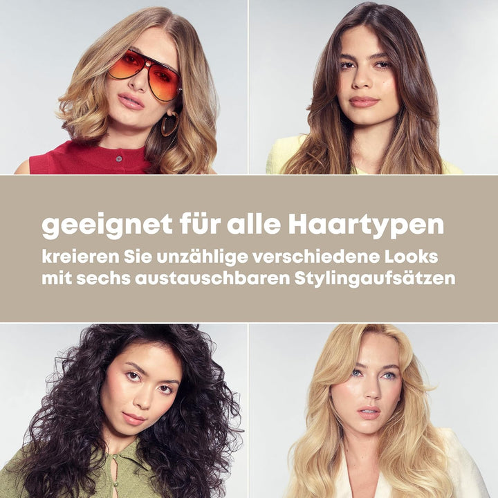 Revamp Progloss Airstyle 6-in-1-Heiss-Multi-Styler-Air-Bürste, Schwarz Airstyle + 6 Attachments, Air