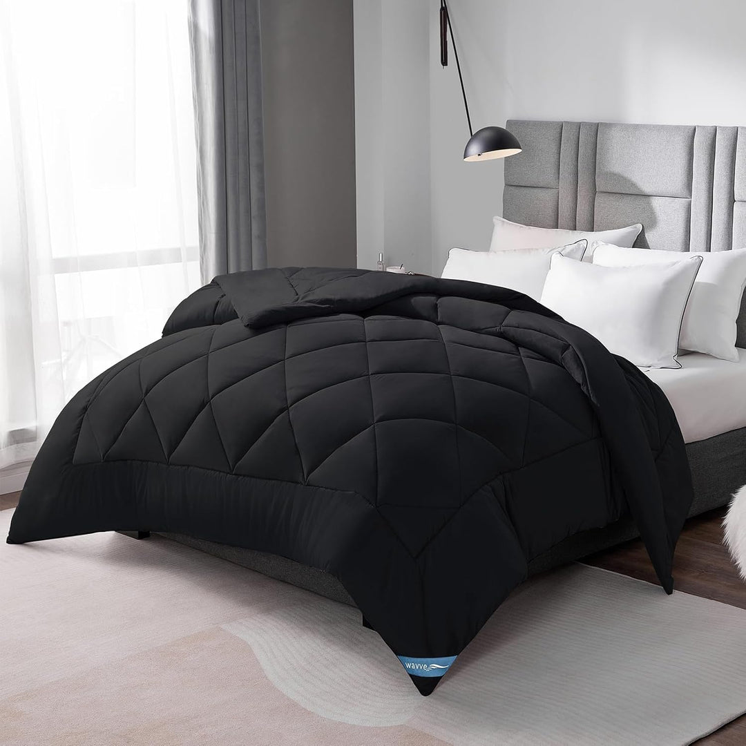 WAVVE Bettdecke 200x200cm Ganzjahresdecke 4 Jahreszeiten, Steppdecke 300gsm Mikrofaser 200x200 cm, S