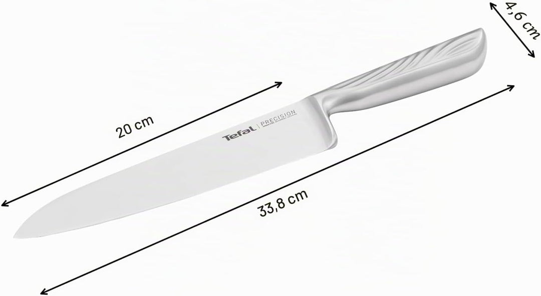 Tefal Precision Kochmesser 20 cm, schärfstes Messer, 22°-Klingenwinkel, Eishärtungstechnologie, Well