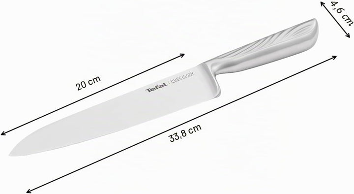 Tefal Precision Kochmesser 20 cm, schärfstes Messer, 22°-Klingenwinkel, Eishärtungstechnologie, Well