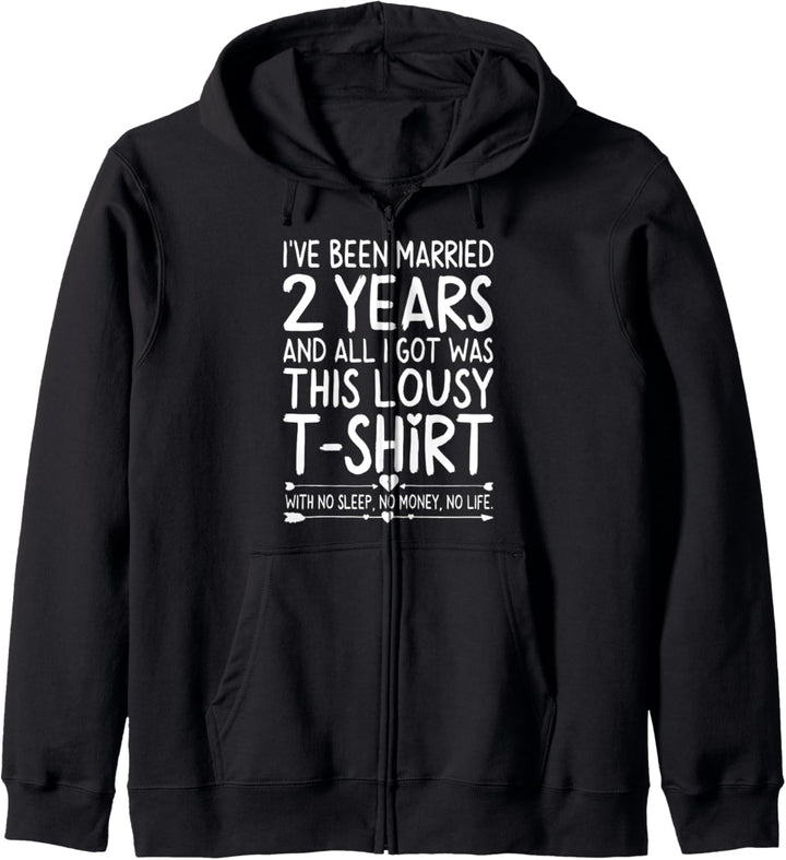 2nd Wedding Anniversary Shirt for Her Him Wife and Couples Kapuzenjacke