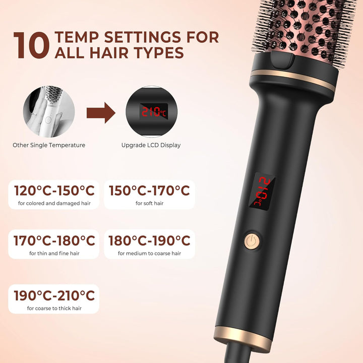 OKWRAP Thermal Brush 38mm Thermobürste, Lockenstab Grosse Locken Geeignet für Langes und Kurzes Haar