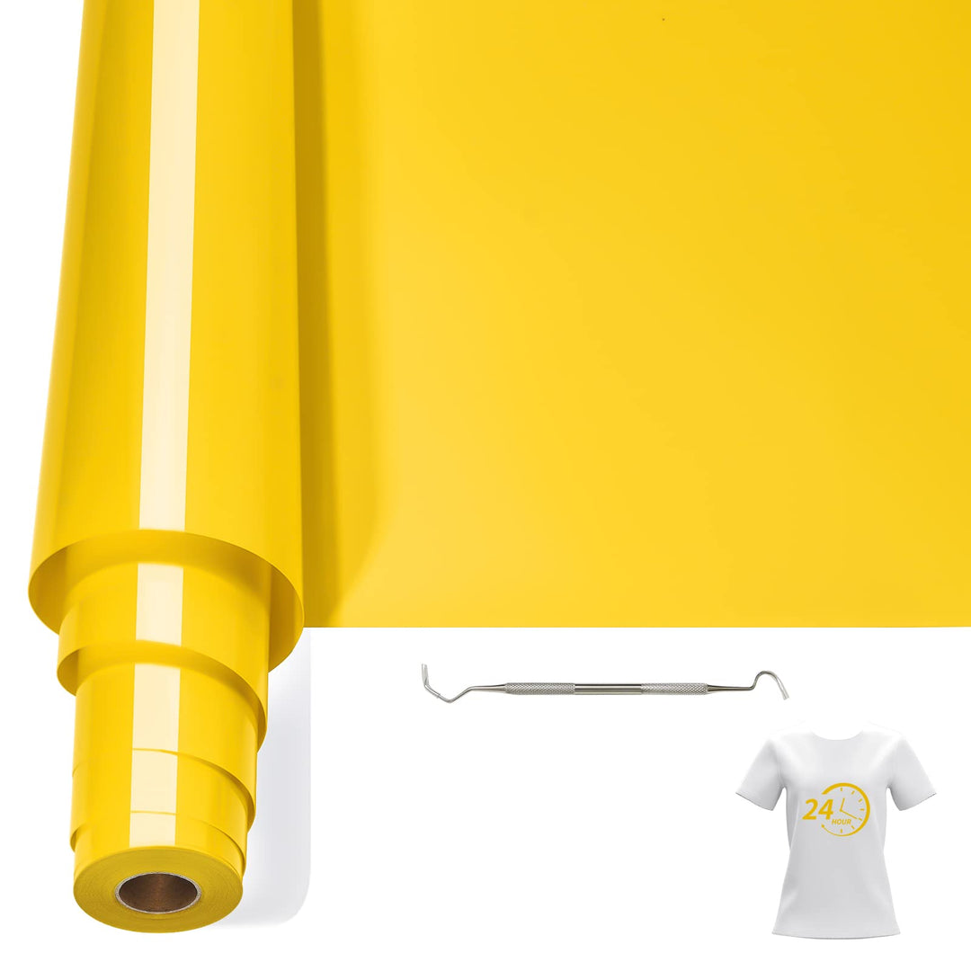 Bocguy Plotterfolie Textil, 30.5CM x 6.1M Heat Transfer Vinyl Flexfolie Rollen mit Plotter Werkzeug,
