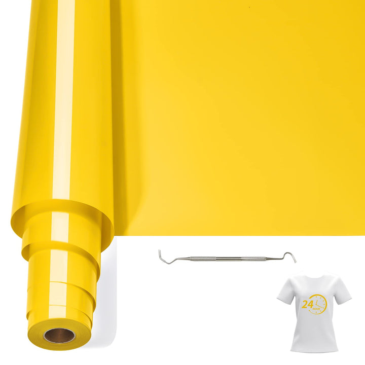 Bocguy Plotterfolie Textil, 30.5CM x 6.1M Heat Transfer Vinyl Flexfolie Rollen mit Plotter Werkzeug,