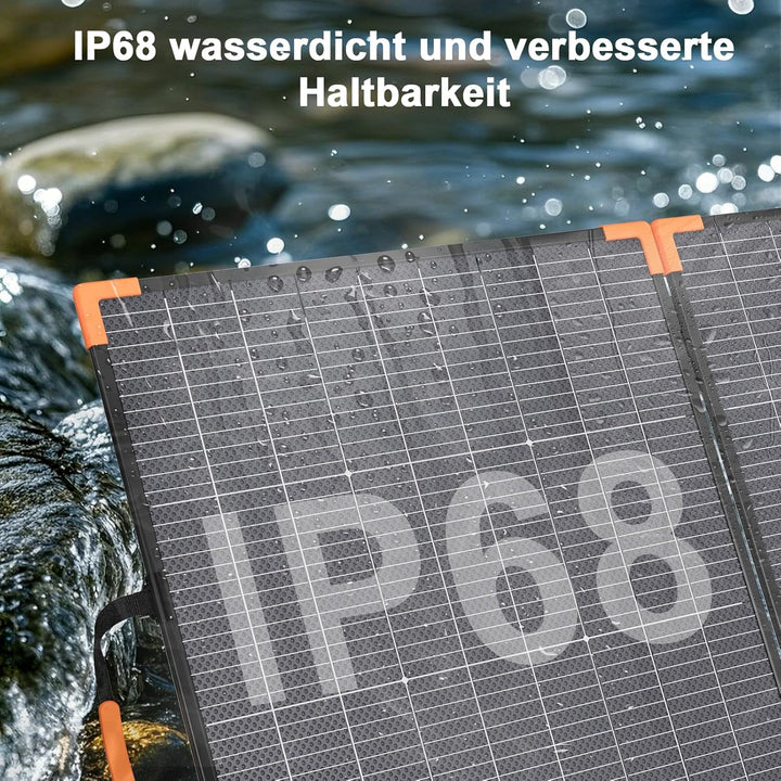 100W Bifaziales Tragbares Solarpanel für Kraftwerke, 20V Faltbares Solarladegerät mit IP68-Wasserdic