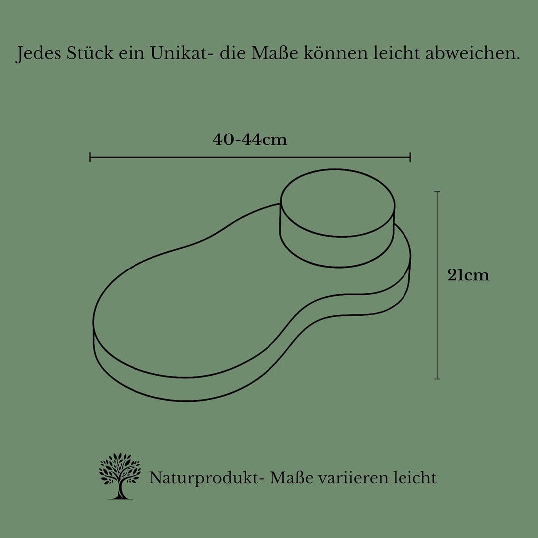 Olivenholzbrett inkl. Porzellanschale - rustikales Schneidebrett/Servierbrett mit Dipschälchen, Holz