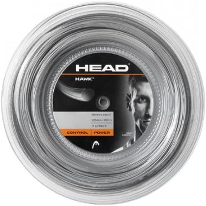HEAD Hawk Rolle 200 Tennis-Saite 16 Weiss, 16 Weiss