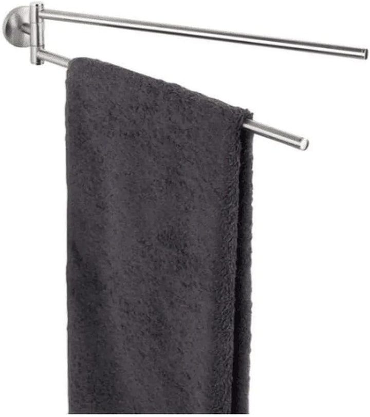 WENKO Handtuchhalter Cuba Matt, Handtuchstange mit 2 beweglichen Armen, massive Qualität aus rostfre