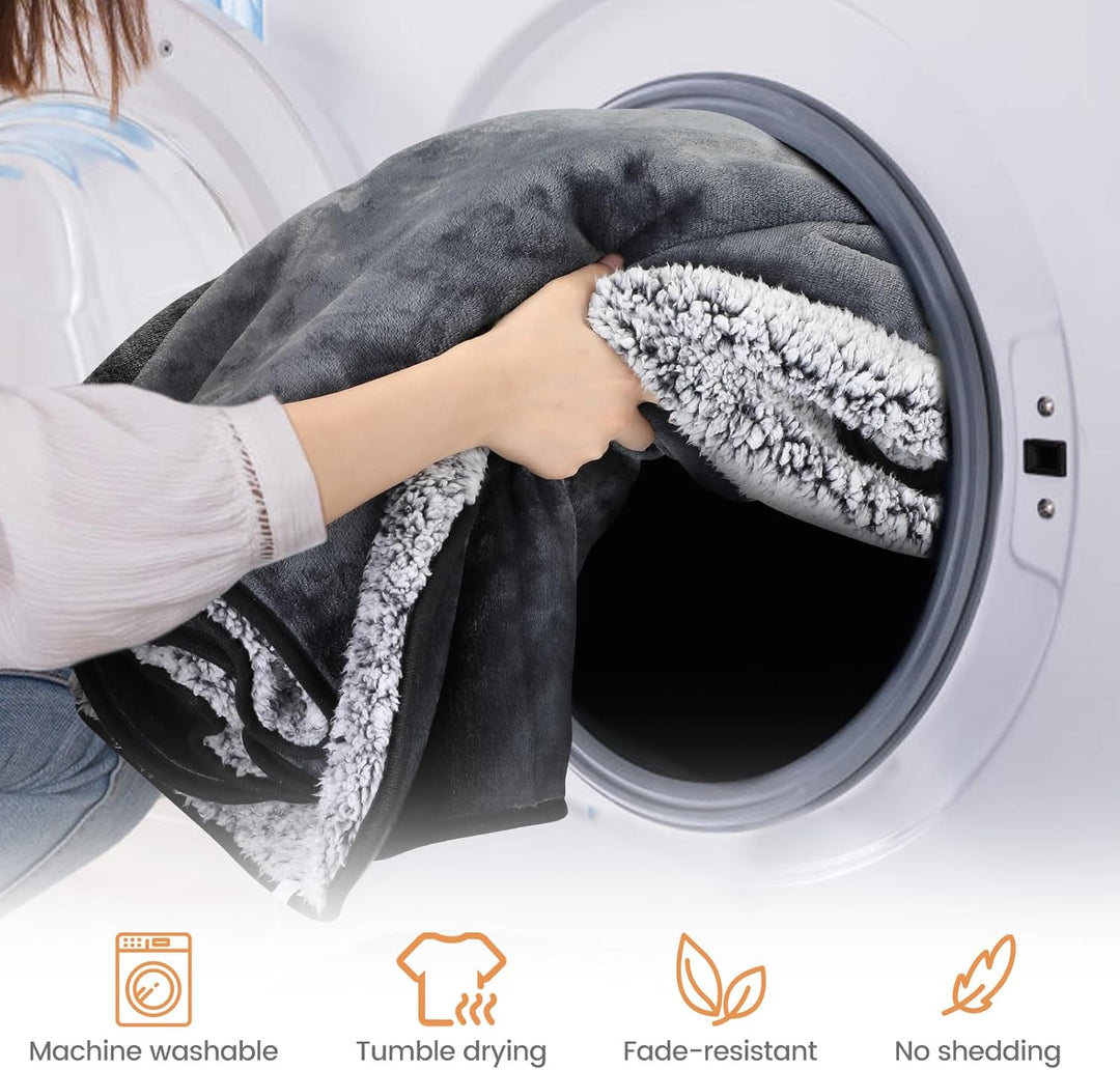 PETTOM Hundedecke Wasserdicht, Hundedecke Flauschig aus Sherpa Fleece, Hunde Decke Sofaschutz, Katze