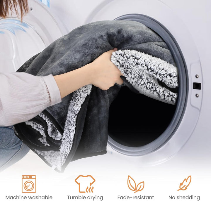 PETTOM Hundedecke Wasserdicht, Hundedecke Flauschig aus Sherpa Fleece, Hunde Decke Sofaschutz, Katze