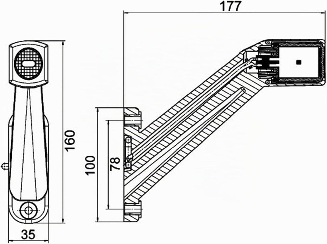 HELLA - Umrissleuchte - LED - 12/24V - Kabel: 300mm - Stecker: Flachsteckhülse - links/seitlicher An