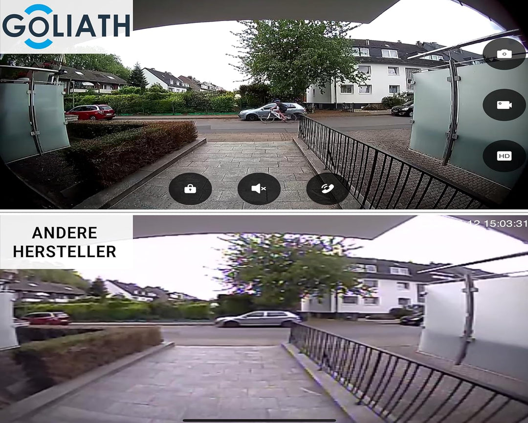 GOLIATH HD Video Türsprechanlage, Video Türklingel mit Kamera, Smartphone App, 1 Familienhaus Klinge