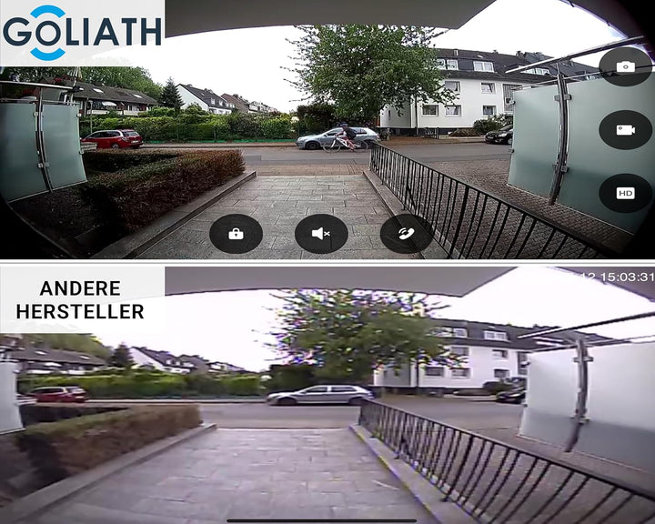 GOLIATH Full-HD Video Türsprechanlage, Unterputz Türstation in Silber, 1 Familienhaus Set, Touchscre