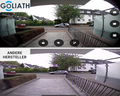 GOLIATH Full-HD Video Türsprechanlage, Aufputz Türstation in Anthrazit, 1 Familienhaus Set, Touchscr