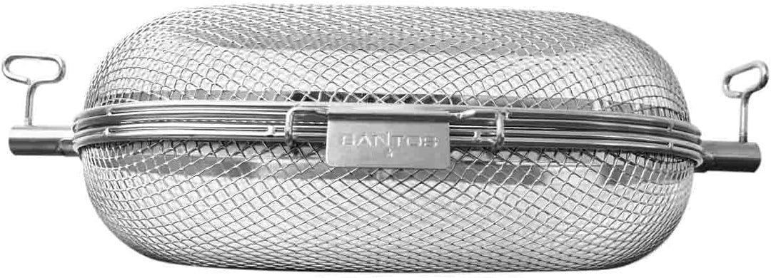 SANTOS XL Drehspiess-Korb für Drehspiesse (⌀ max 14mm) - Edelstahl Grillkorb - Grillzubehör - Kartof
