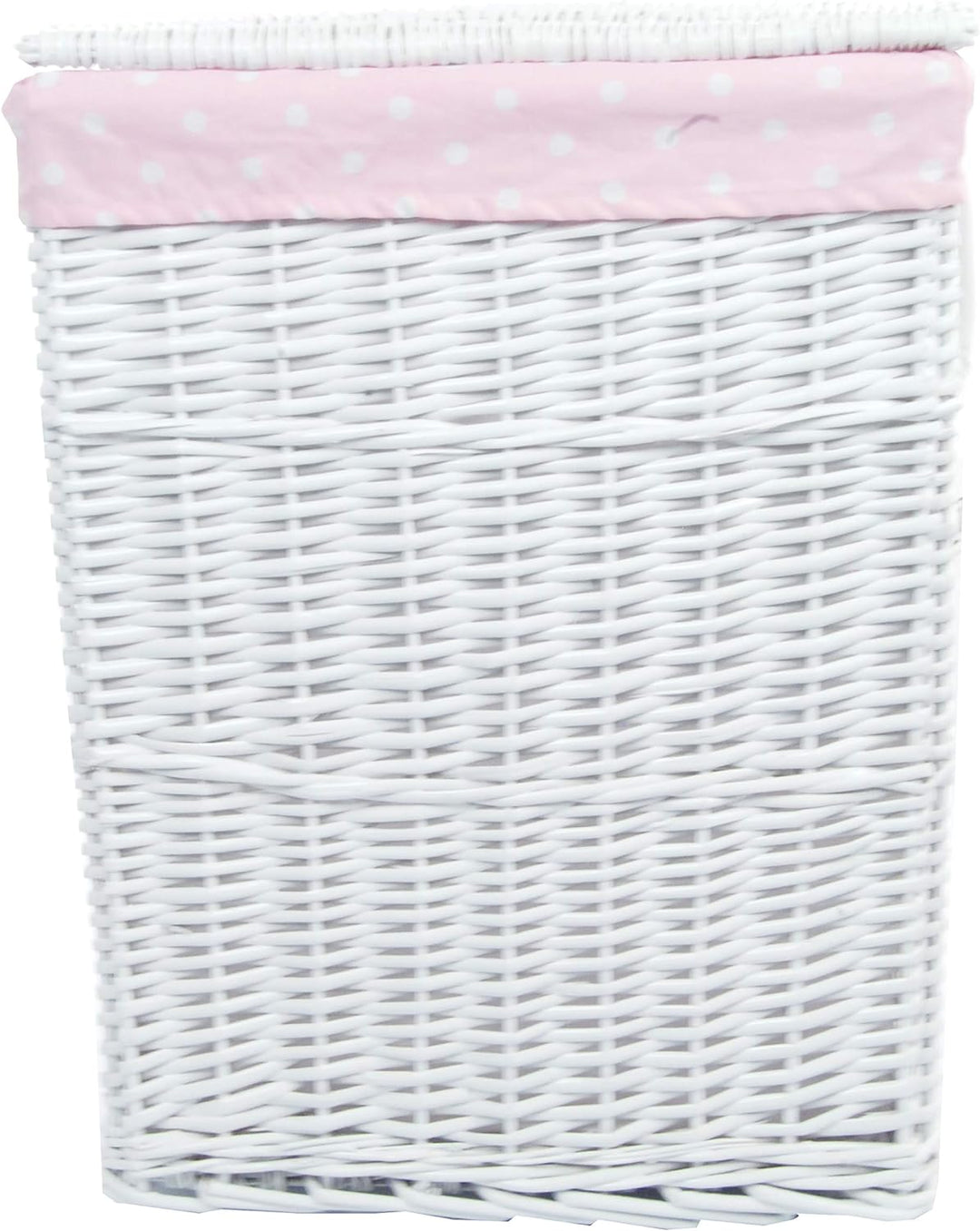DVier Wäschekorb, Weide weiss rosa 48x36 H.62 22WRt-c