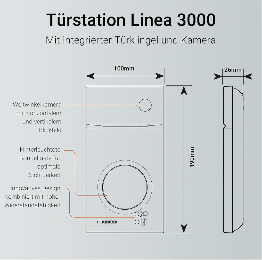 BTICINO, Flex‘ONE-Set Classe 300EOS with Netatmo in Schwarz & Linea 3000 in Schwarz, smarte Wi-Fi-Vi