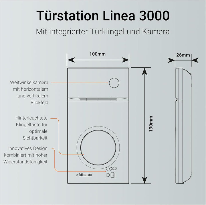 BTICINO, Flex‘ONE-Set Classe 300EOS with Netatmo in Schwarz & Linea 3000 in Schwarz, smarte Wi-Fi-Vi