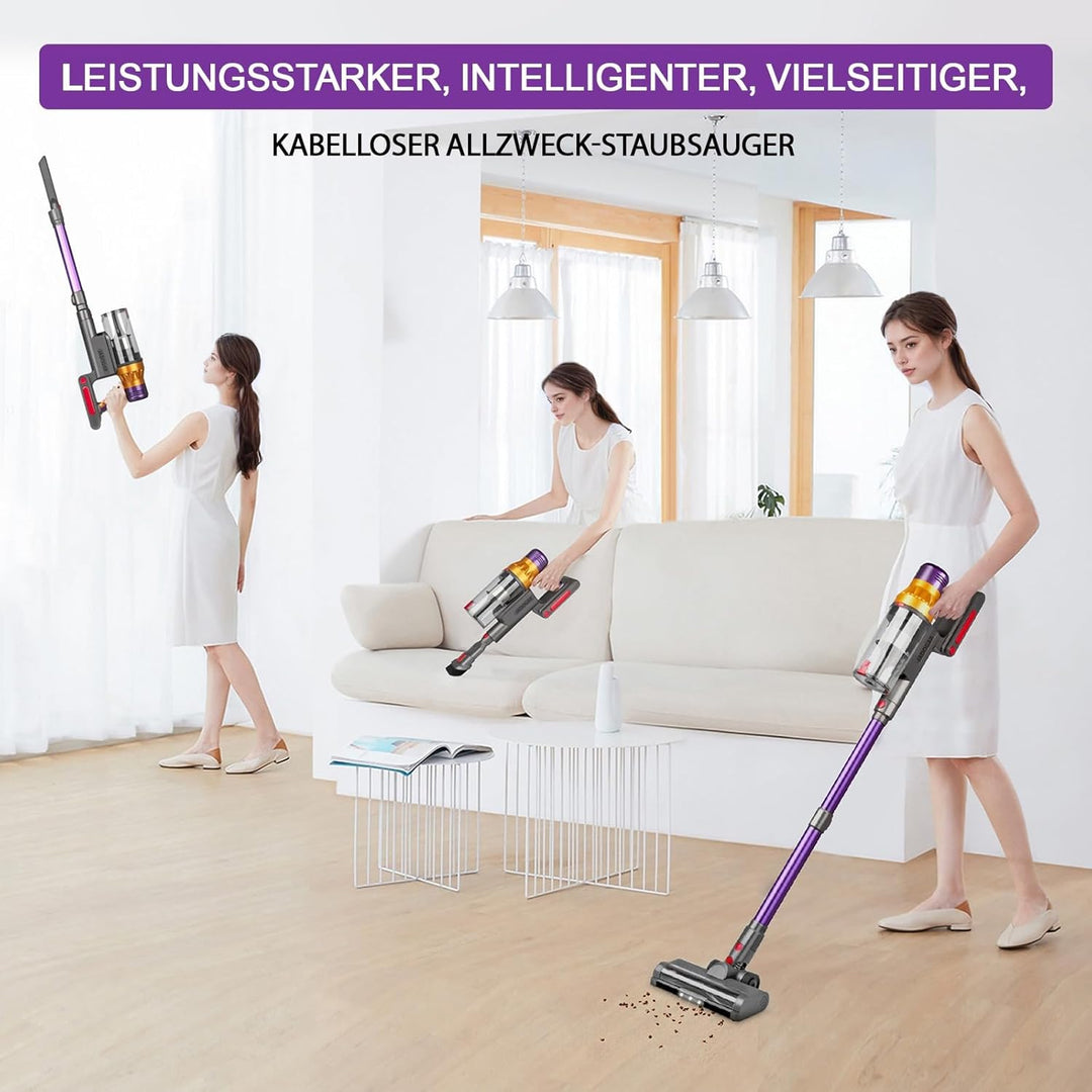 JADOGAR 45 kPa/550 W 3000 mAh akku staubsauger mit LED-Anzeige, Leichter staubsauger kabellos, H13-H