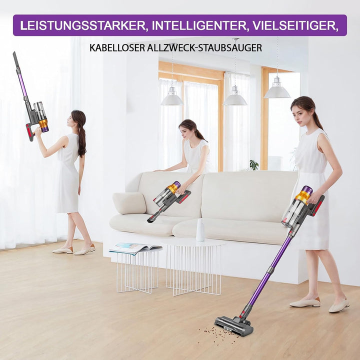 JADOGAR 45 kPa/550 W 3000 mAh akku staubsauger mit LED-Anzeige, Leichter staubsauger kabellos, H13-H