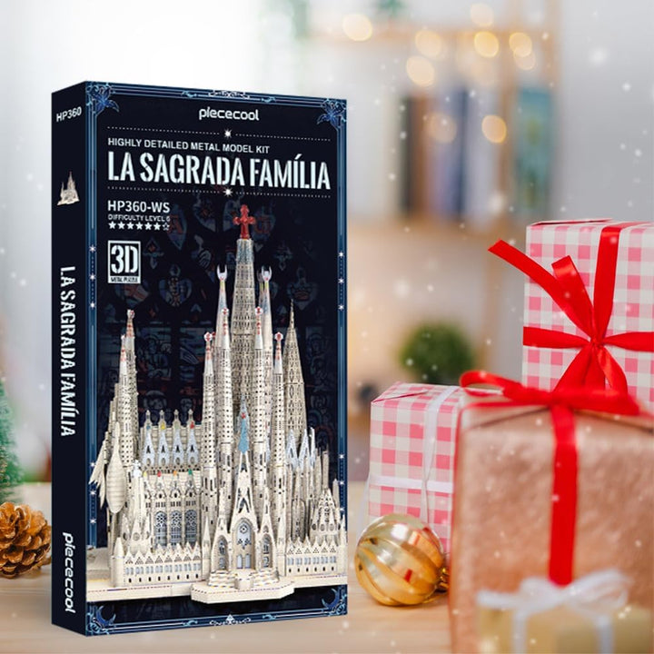 Piececool 3D Puzzle Metall Architecture Sagrada Familia, 3D Metall Puzzle für 340 Edelstahl, Ganzes