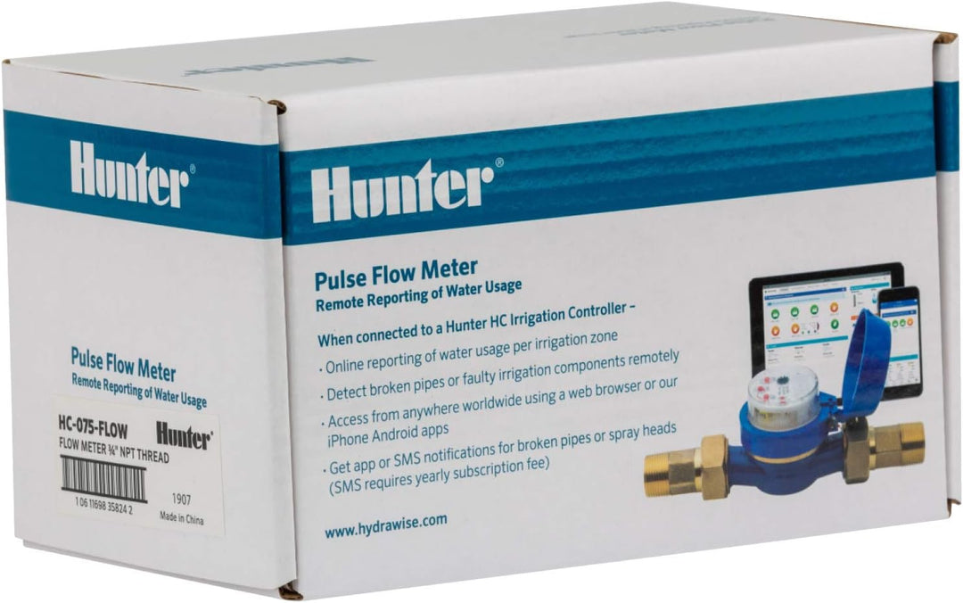 Hunter Industries HC100FLOW Hydrawise HC Durchflussmesser Bewässerungssensor, 2,5 cm, Blau, Blau