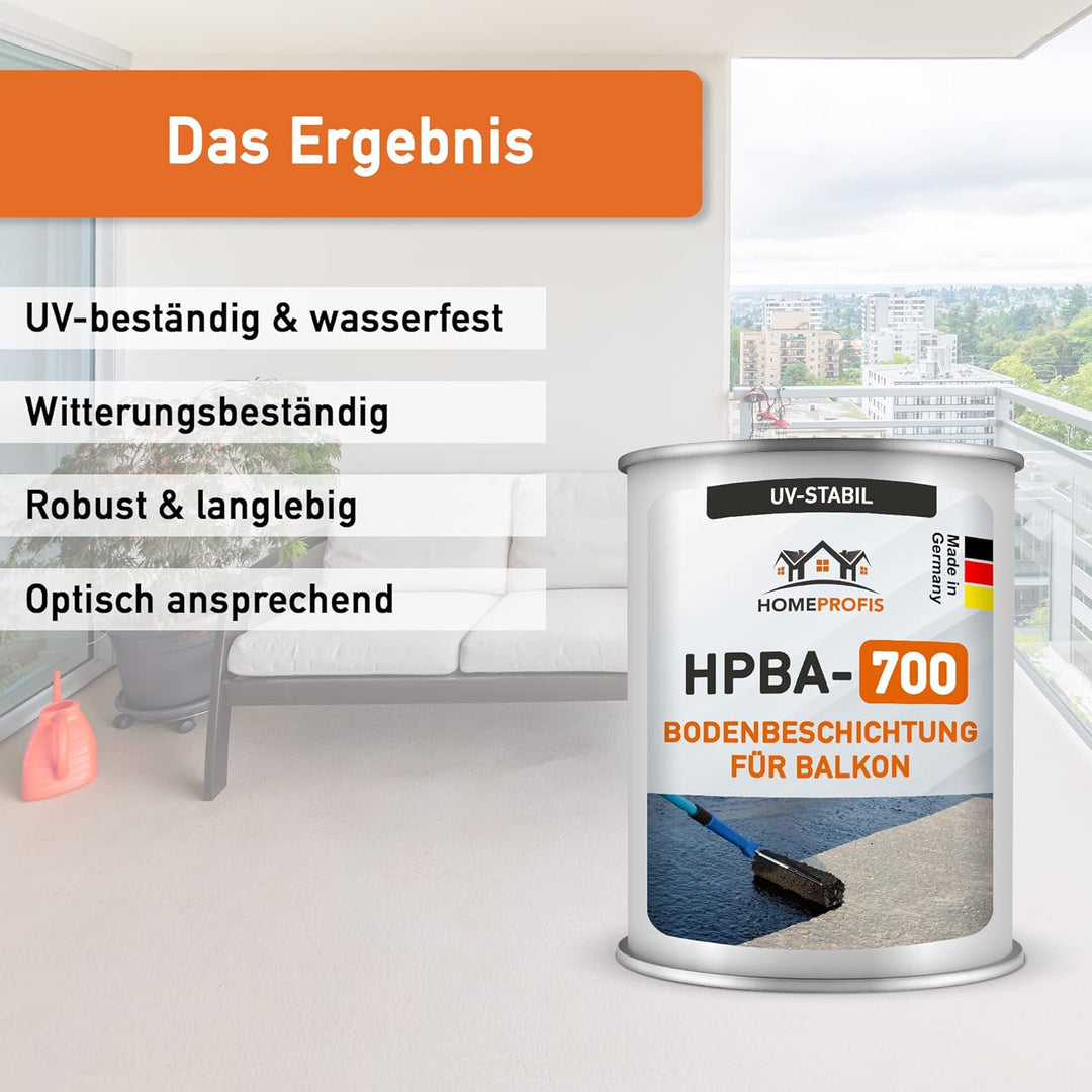 Home Profis® HPBA-700 seidenmatte UV-beständige 1K Bodenfarbe (25m²) für Balkon &amp; Terrasse in RAL 10