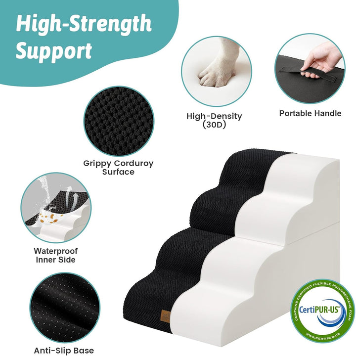 Breiter Hundetreppe für Kleine Hunde 50 cm, Hunderampe für Sofa, Hundetreppe Bett,Katzentreppe für A