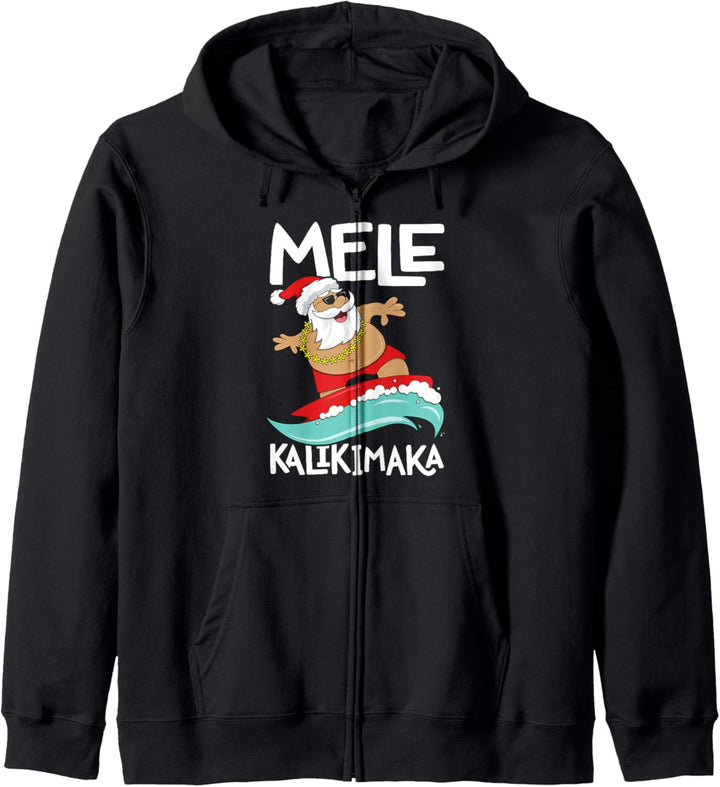 Mele Kalikimaka Hawaiian Christmas Hawaii Surfing Santa Kapuzenjacke