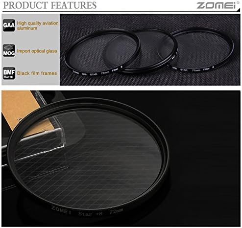 Zomei 82mm 3 Stück 4 +6 +8 Punkt Sternfilter Objektiv Star Filters Filter Kit für Nikon D3300 D3200