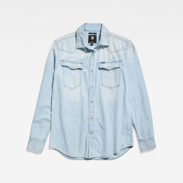 G-Star Herren Marine Slim Long Sleeve Shirt XXS Blau (Lt Aged D12697-d013-424), XXS Blau (Lt Aged D1