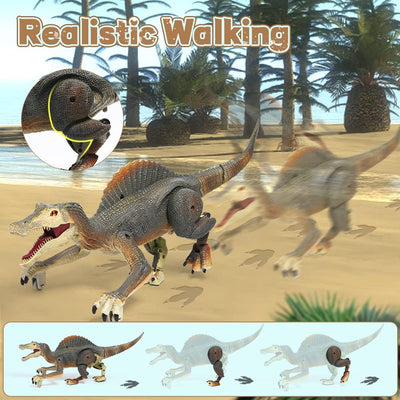 FRUSE Fernbedienung Dinosaurier Spielzeug,Dino Ferngesteuert mit Licht Verfolgung,Sprühnebel,Wiedera