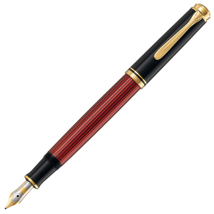 Pelikan Premium M600 Füllfederhalter, Feder B Plume schwarz/rot schwarz / rot, schwarz / rot