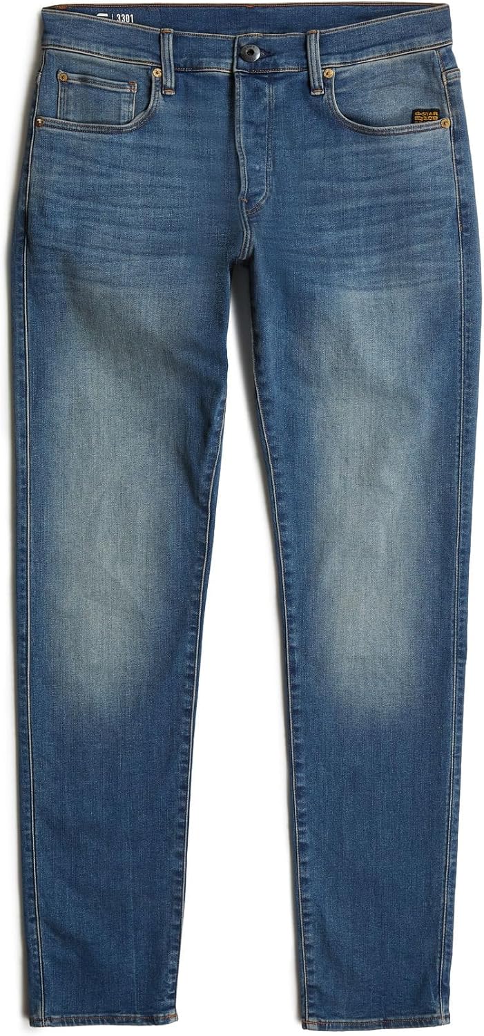 G-STAR RAW Herren 3301 Slim Jeans 26W / 32L Blau (Vintage Medium Aged 51001-8968-2965), 26W / 32L Bl