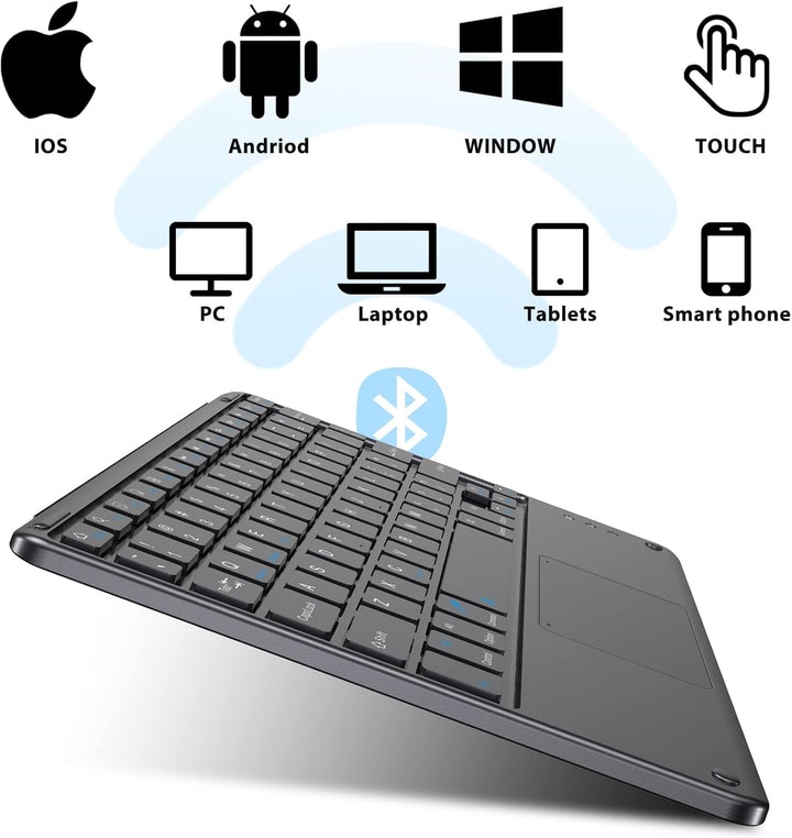 Blackview Universelle Bluetooth-Tastatur für Tablets, kabellose Tastatur, klare taktile Reaktion, en