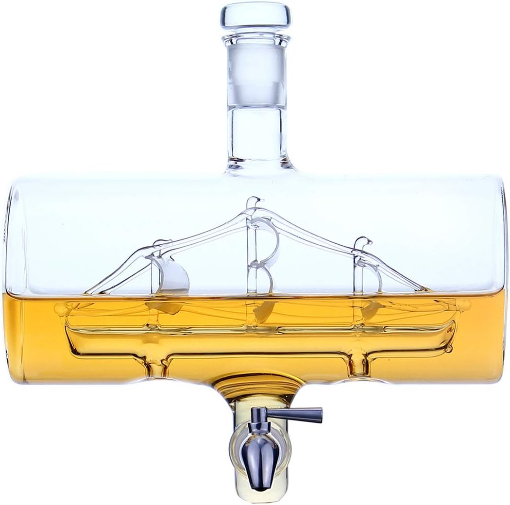 polar-effekt Whisky-Dekanter mit 2 Whiskygläser 320ml, Whiskey-Karaffe 1000ml Bleifreie Whisky Set m