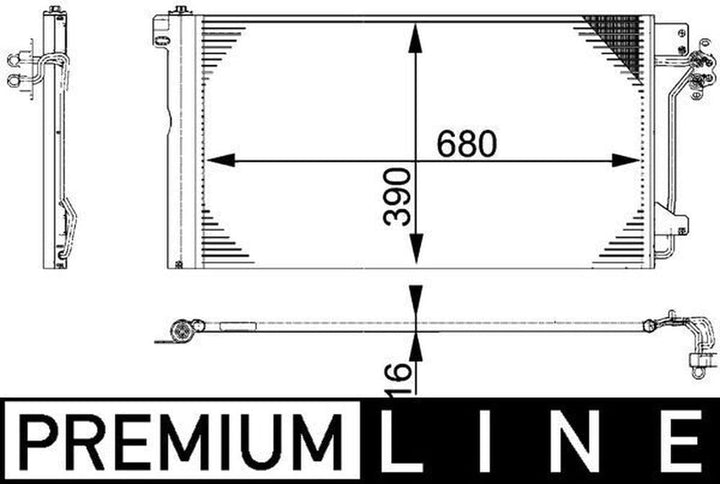 MAHLE AC 672 000P A/C-Kondensator BEHR PREMIUM LINE