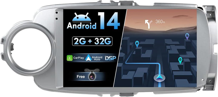 JOYX Android 12 IPS Autoradio Passt für Toyota Yaris GRMN (2011-2018) - Eingebautes CarPlay Android