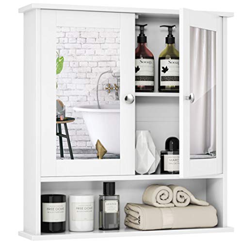RELAX4LIFE Spiegelschrank Badezimmerspiegelschrank Hängeschrank Badezimmerschrank Badschrank Schmink