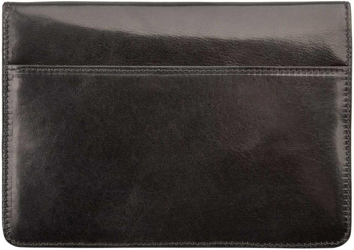 Maxwell Scott Handgefertigte Leder Reisedokumentenmappe Torrino in Schwarz, Schwarz